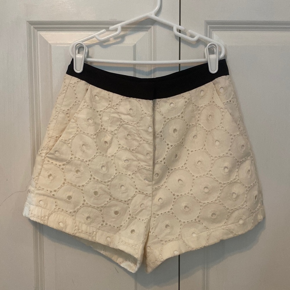 White high waisted dress shorts